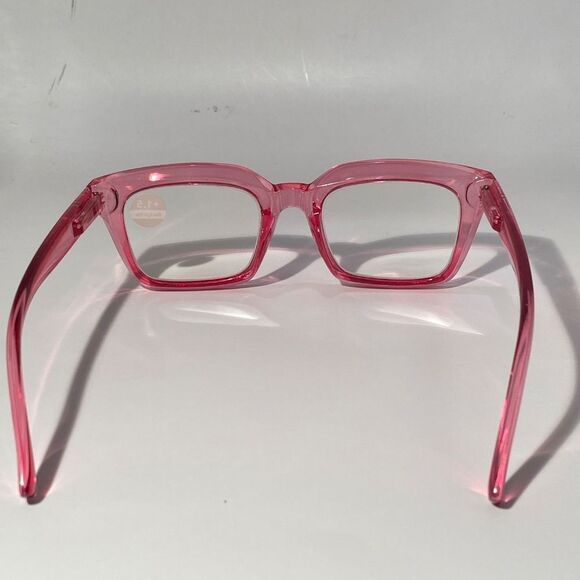 1554 Claudia Square Concave 1.5 NEW Pink Reading Glasses Blue Light Filter - Picture 5 of 9
